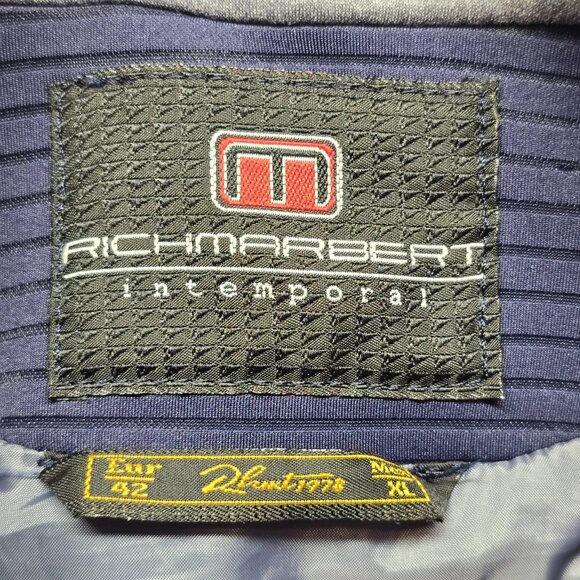 Richmarbert Full Zip Bomber Vest Jacket Mens XL Blue Zipper Pockets Sleeveless - Picture 11 of 13